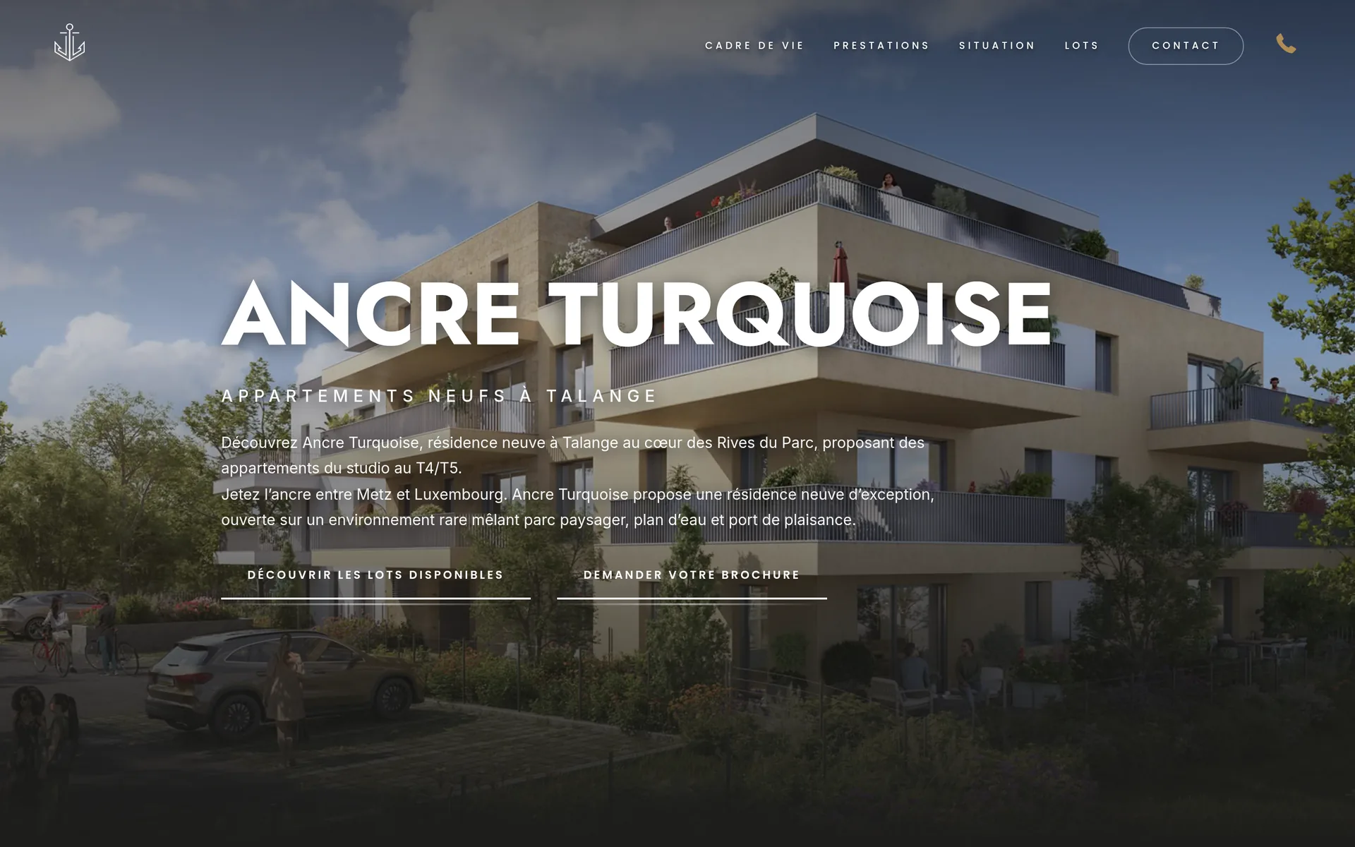 Accueil du site Ancre Turquoise : la résidence en perspective, sous le titre