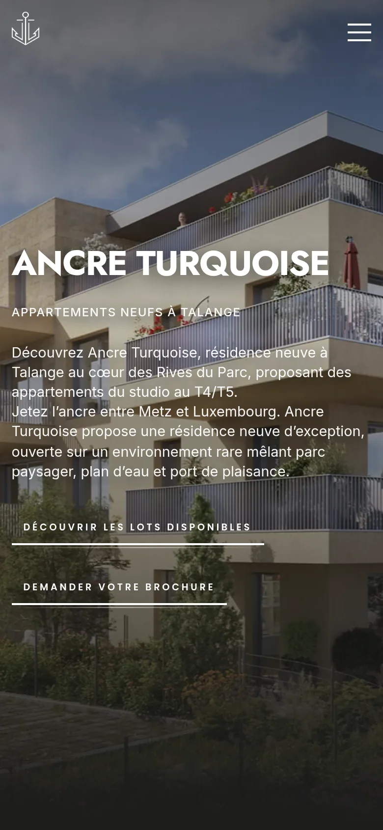 Accueil mobile du site Ancre Turquoise