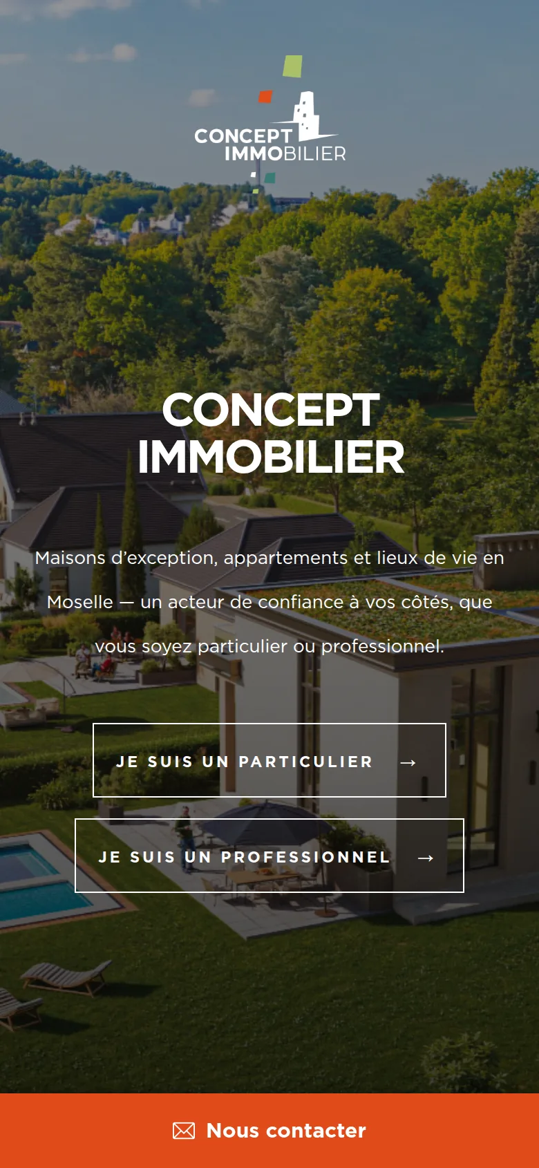 Accueil mobile du site Concept Immobilier