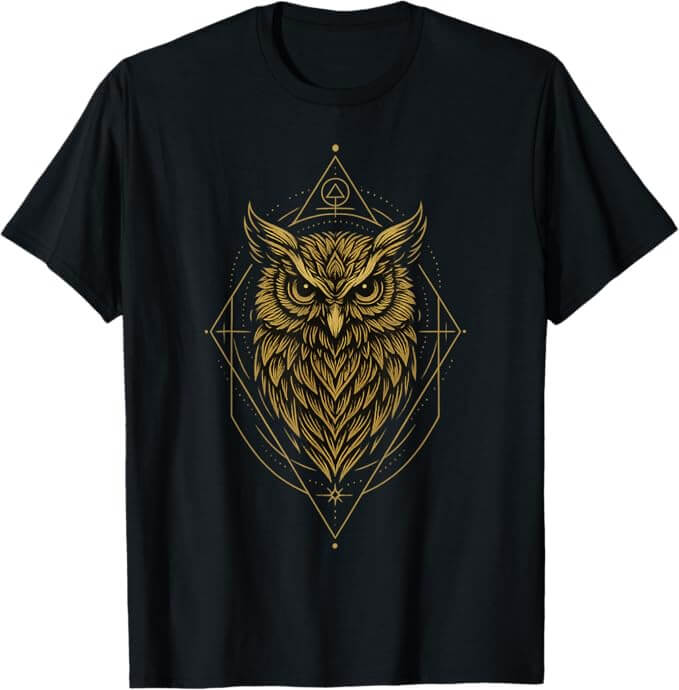 T-shirt Hibou Mystique – Géométrie sacrée spirituelle